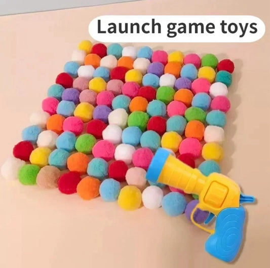 "Joy Launcher: Unleash Endless Fun with the Ultimate Pom-Pom Gun for Cats"