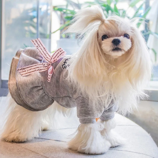 Warm Pet Dog Dresses for Small Dogs Winter Puppy Cat Dress Skirt Chihuahua Maltese mascotas Clothes Clothing roupa cachorro