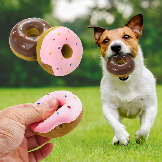 1PC Donut Dog Chew Toy Sound Toys Simulation Donuts Grinding Cleaning Tooth Relief Dog Toys Игрушки Для Собак Mascotas Perro